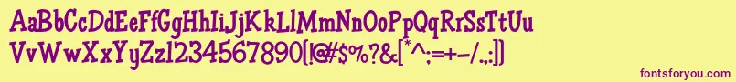 HffAirApparent Font – Purple Fonts on Yellow Background