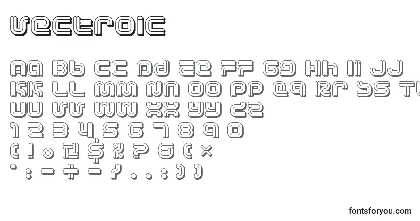Vectroic-fontti – aakkoset, numerot, erikoismerkit