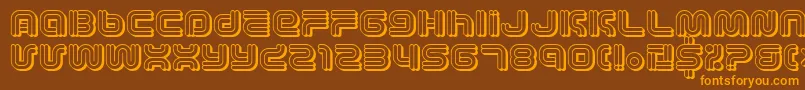 Vectroic-Schriftart – Orangefarbene Schriften auf braunem Hintergrund