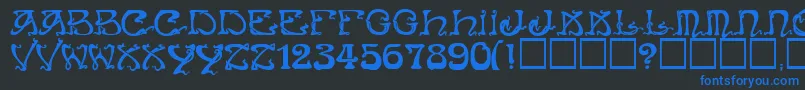 ArtNouveauCaps Font – Blue Fonts on Black Background