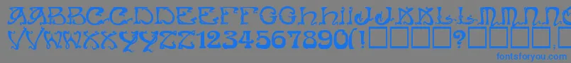 ArtNouveauCaps Font – Blue Fonts on Gray Background