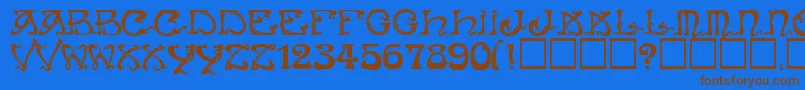 Más sobre la fuente ArtNouveauCaps fuente ArtNouveauCaps – Fuentes Marrones Sobre Fondo Azul