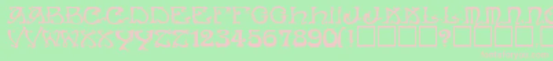 ArtNouveauCaps Font – Pink Fonts on Green Background