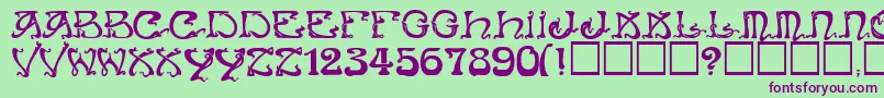 ArtNouveauCaps Font – Purple Fonts on Green Background