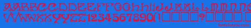 ArtNouveauCapsフォントについての詳細 フォントArtNouveauCaps – 赤い文字の青い背景