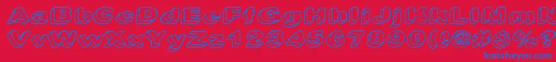 Downleft Font – Blue Fonts on Red Background