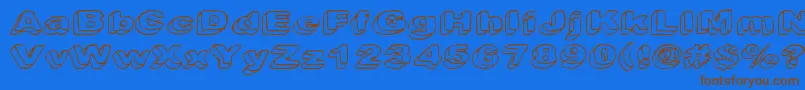 Fonte Downleft – fontes marrons em um fundo azul