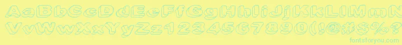 Downleft Font – Green Fonts on Yellow Background