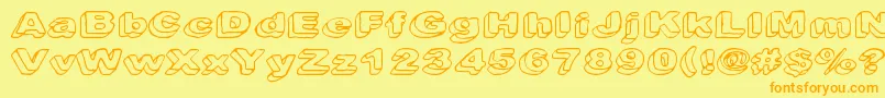 Downleft Font – Orange Fonts on Yellow Background