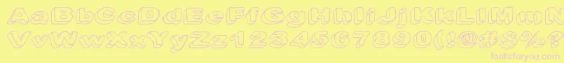 Downleft Font – Pink Fonts on Yellow Background