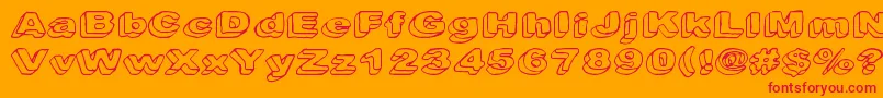 Downleft Font – Red Fonts on Orange Background