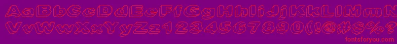 Fonte Downleft – fontes vermelhas em um fundo violeta