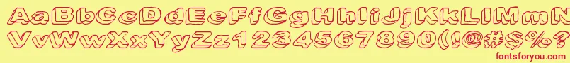 Downleft Font – Red Fonts on Yellow Background