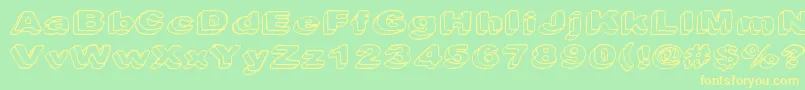 Więcej informacji o czcionce Downleft Czcionka Downleft – żółte czcionki na zielonym tle
