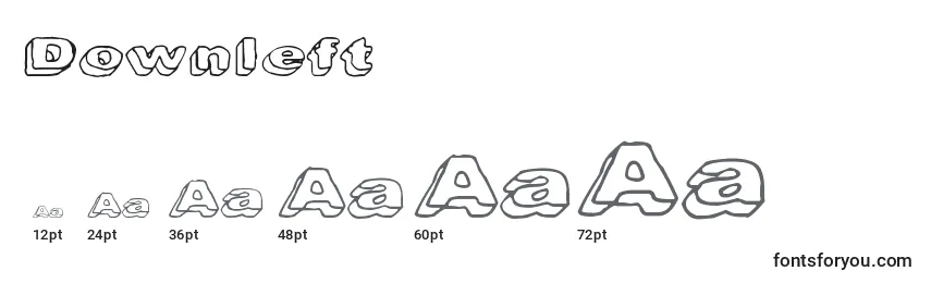 Downleft Font Sizes