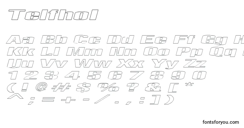 Schriftart TelfhoI – Alphabet, Zahlen, spezielle Symbole