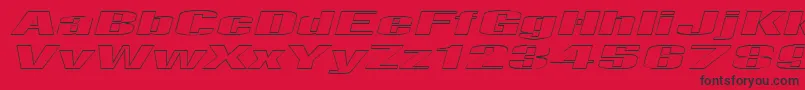TelfhoI-Schriftart – Schwarze Schriften auf rotem Hintergrund