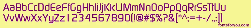 Contm-fontti – violetit fontit keltaisella taustalla
