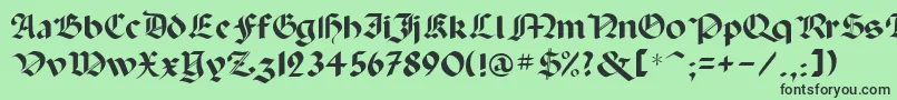 Paladinrus-fontti – mustat fontit vihreällä taustalla