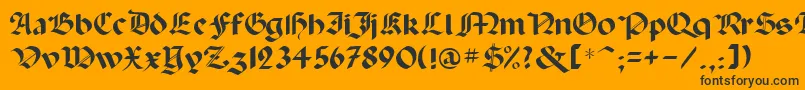 Paladinrus-fontti – mustat fontit oranssilla taustalla