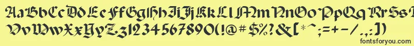 Paladinrus-Schriftart – Schwarze Schriften auf gelbem Hintergrund