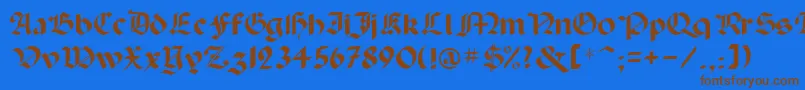 Paladinrus Font – Brown Fonts on Blue Background