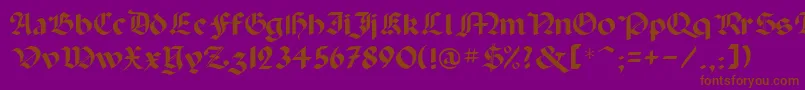 フォントPaladinrus – 紫色の背景に茶色のフォント