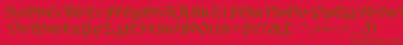 Paladinrus-fontti – ruskeat fontit punaisella taustalla