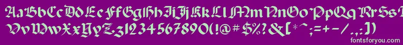 Paladinrus-Schriftart – Grüne Schriften auf violettem Hintergrund