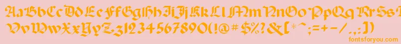 フォントPaladinrus – オレンジの文字がピンクの背景にあります。