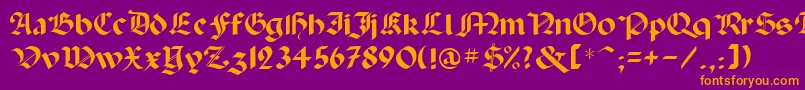 フォントPaladinrus – 紫色の背景にオレンジのフォント