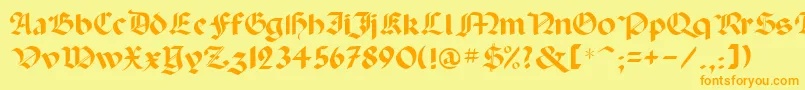 Paladinrus Font – Orange Fonts on Yellow Background