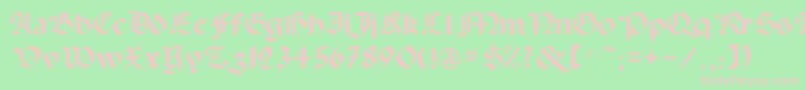 フォントPaladinrus – 緑の背景にピンクのフォント