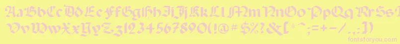 Paladinrus Font – Pink Fonts on Yellow Background