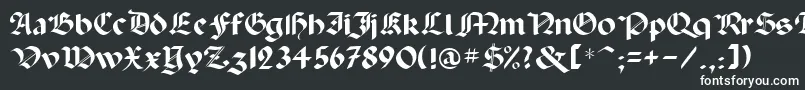 Paladinrus-fontti – valkoiset fontit mustalla taustalla