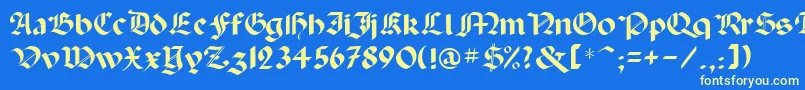 Paladinrus Font – Yellow Fonts on Blue Background