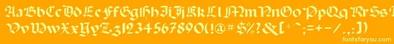 Paladinrus-fontti – keltaiset fontit oranssilla taustalla