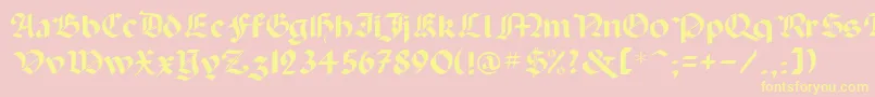 Paladinrus Font – Yellow Fonts on Pink Background
