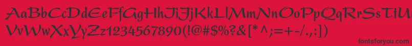 PresentltstdBoldcondensed Font – Black Fonts on Red Background