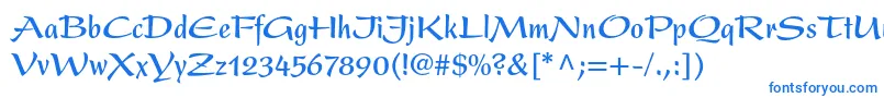 PresentltstdBoldcondensed Font – Blue Fonts on White Background