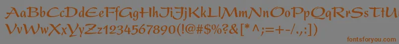 PresentltstdBoldcondensed Font – Brown Fonts on Gray Background