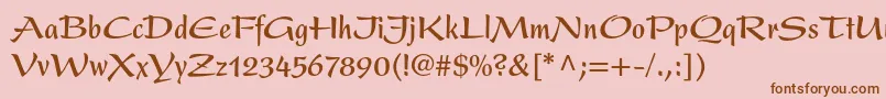 PresentltstdBoldcondensed Font – Brown Fonts on Pink Background