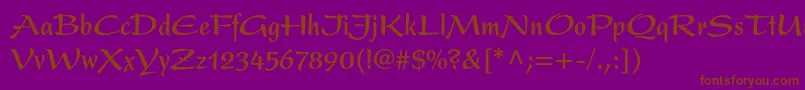 PresentltstdBoldcondensed Font – Brown Fonts on Purple Background