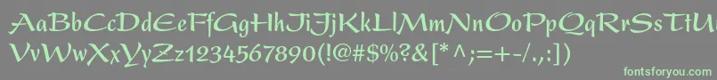 PresentltstdBoldcondensed Font – Green Fonts on Gray Background