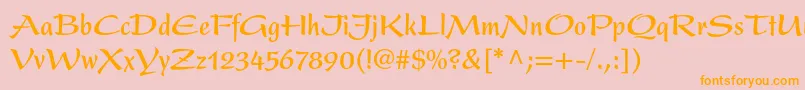 PresentltstdBoldcondensed Font – Orange Fonts on Pink Background