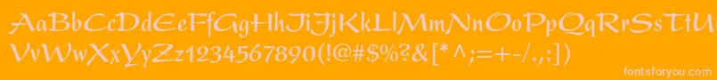 PresentltstdBoldcondensed Font – Pink Fonts on Orange Background