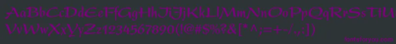 PresentltstdBoldcondensed Font – Purple Fonts on Black Background