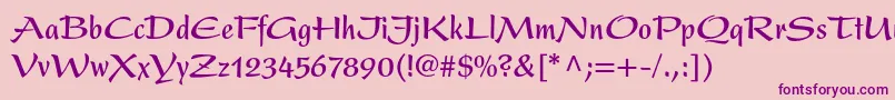 PresentltstdBoldcondensed Font – Purple Fonts on Pink Background
