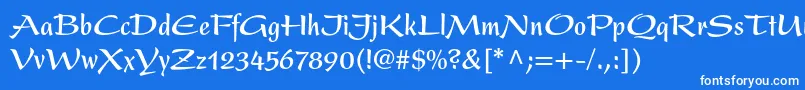PresentltstdBoldcondensed Font – White Fonts on Blue Background