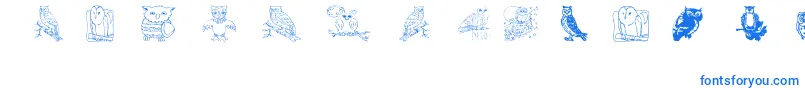 fuente Aez Owls For Traci – Fuentes Azules Sobre Fondo Blanco